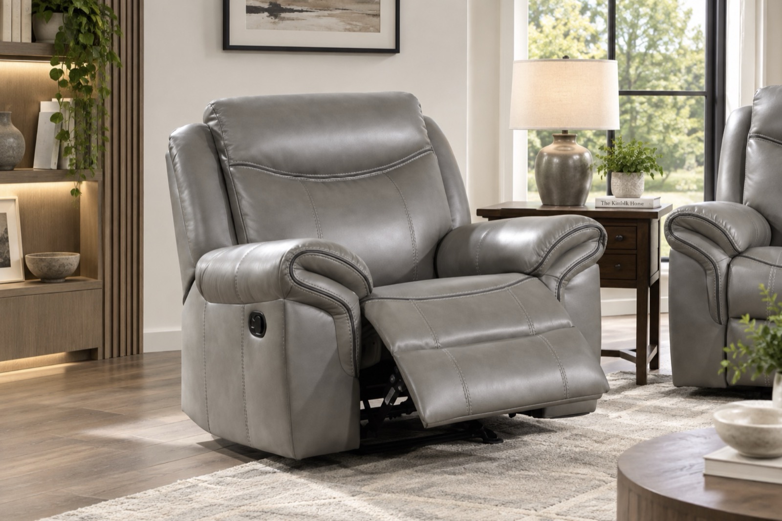 Ashby Reclining Collection, grey, brown, view 7