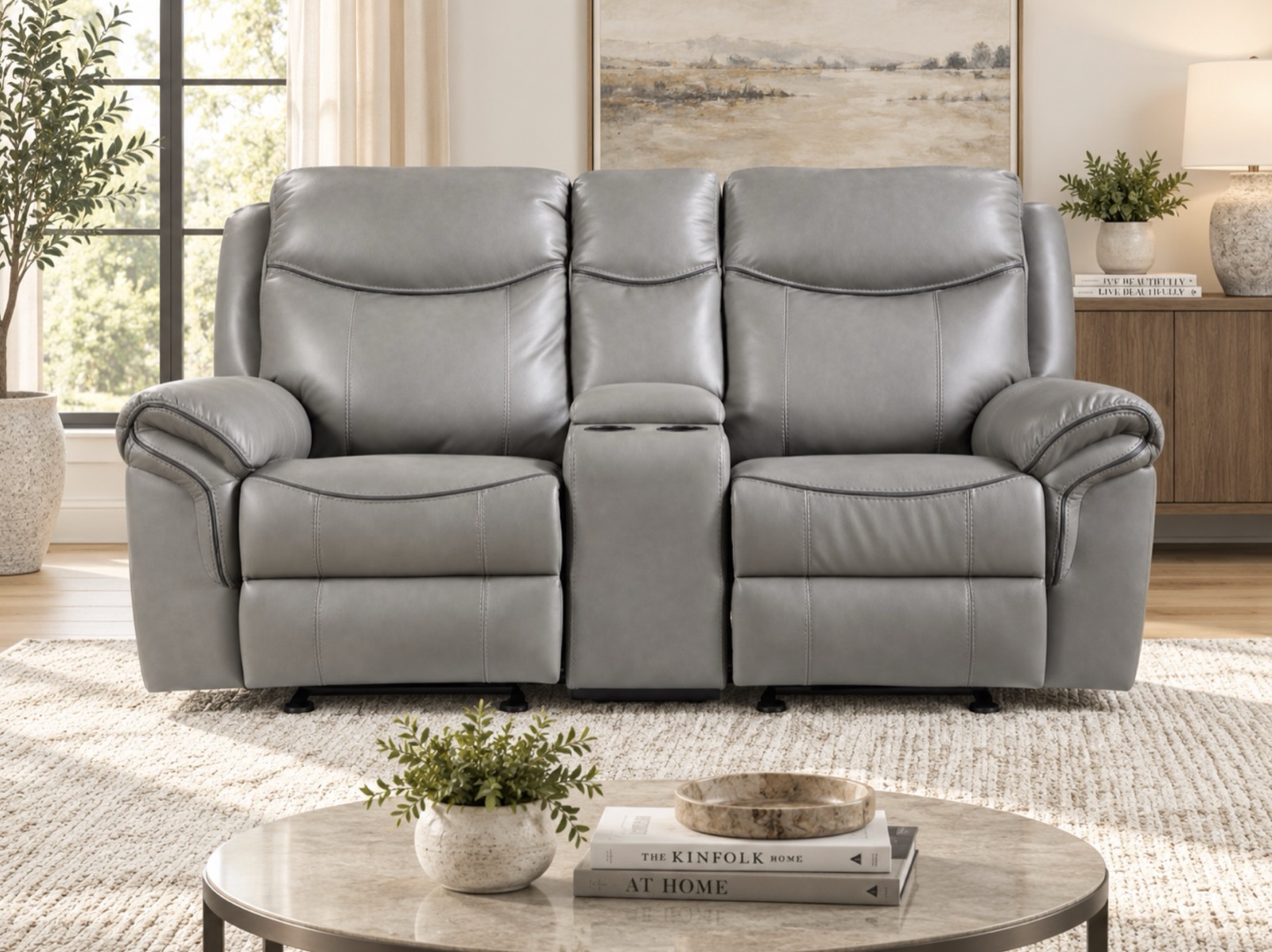 Ashby Reclining Collection, grey, brown, view 4