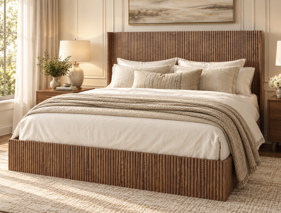 Briones Lift-Storage Bed, walnut