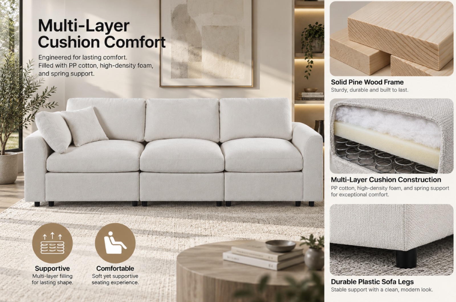 Claremont Modular Collection, beige, view 2