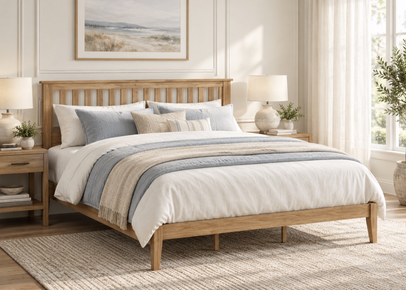 Crockett Mission Bed, honey brown