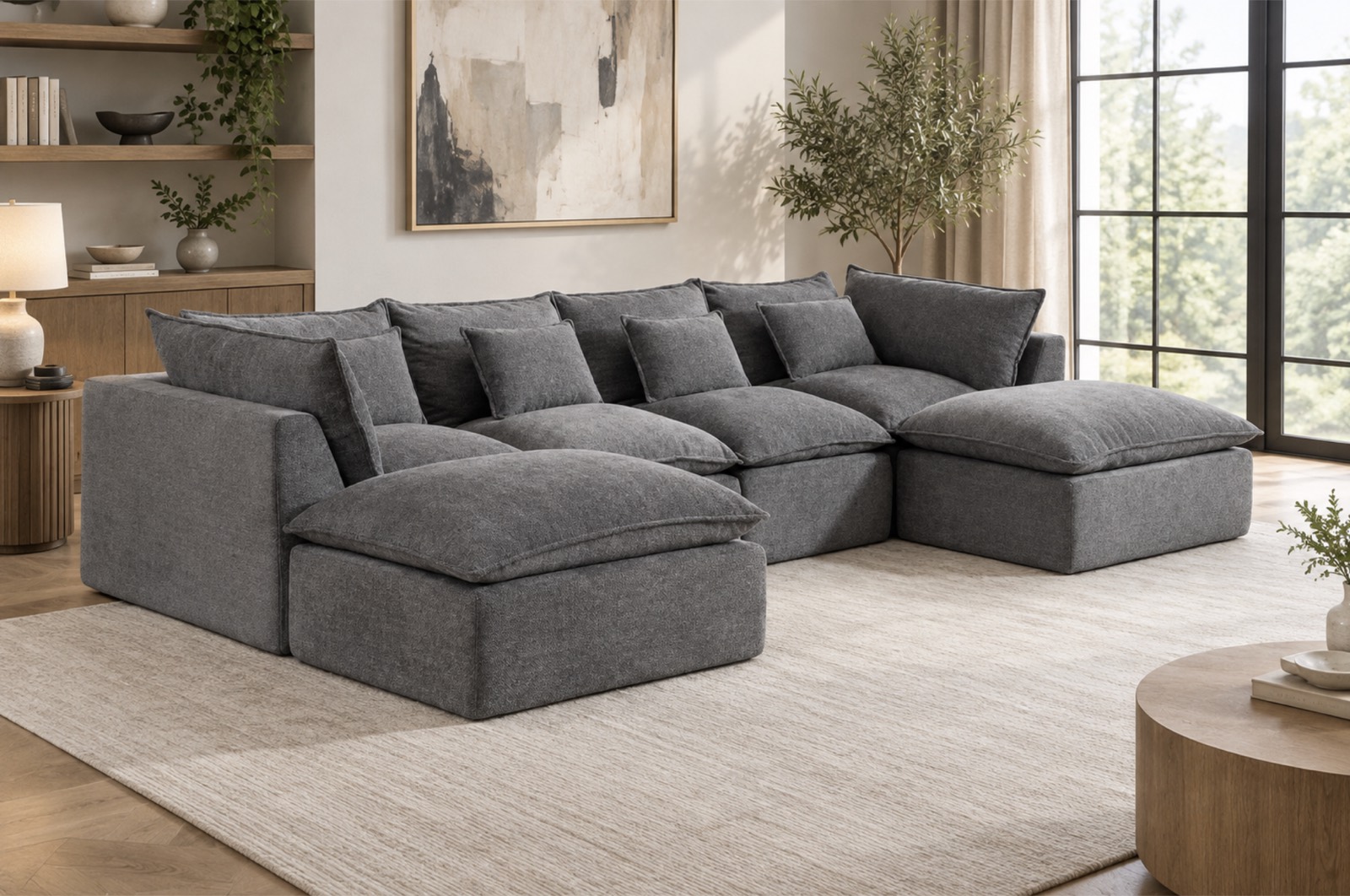 Piedmont Sectional, antique grey, view 2