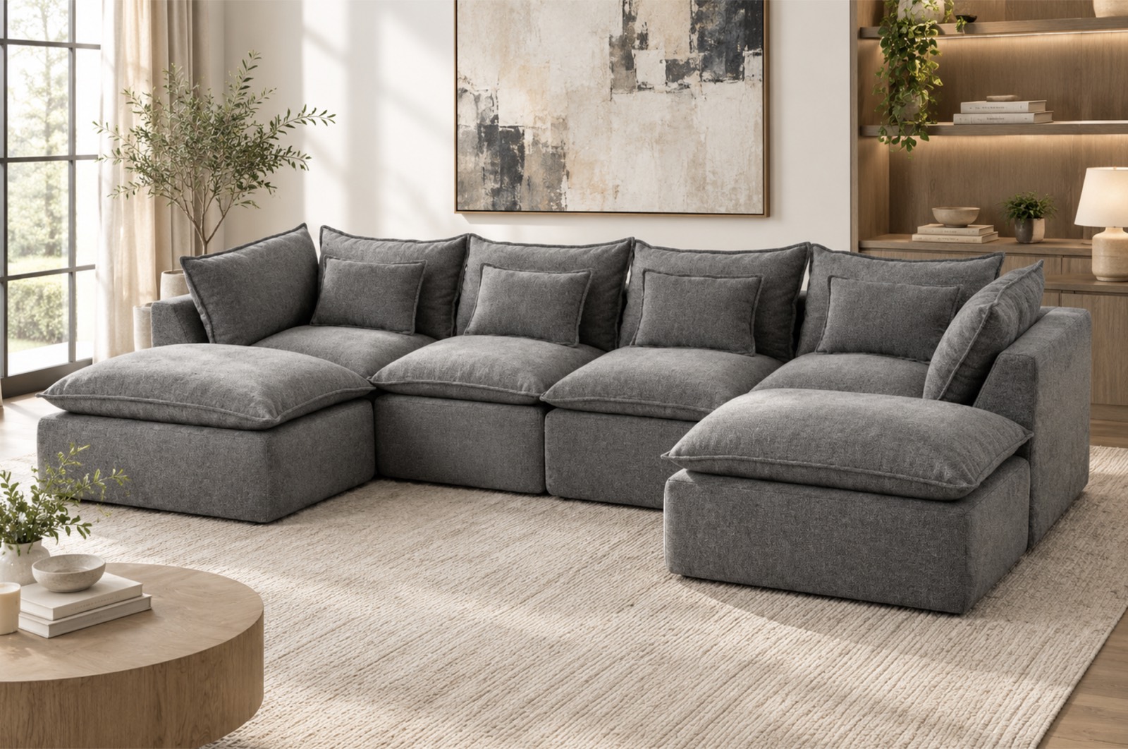 Piedmont Sectional, antique grey, view 3