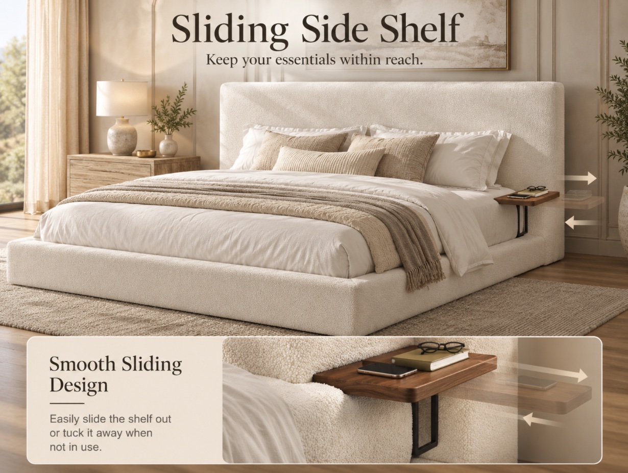 Skyline Cloud Bed, off white, view 3